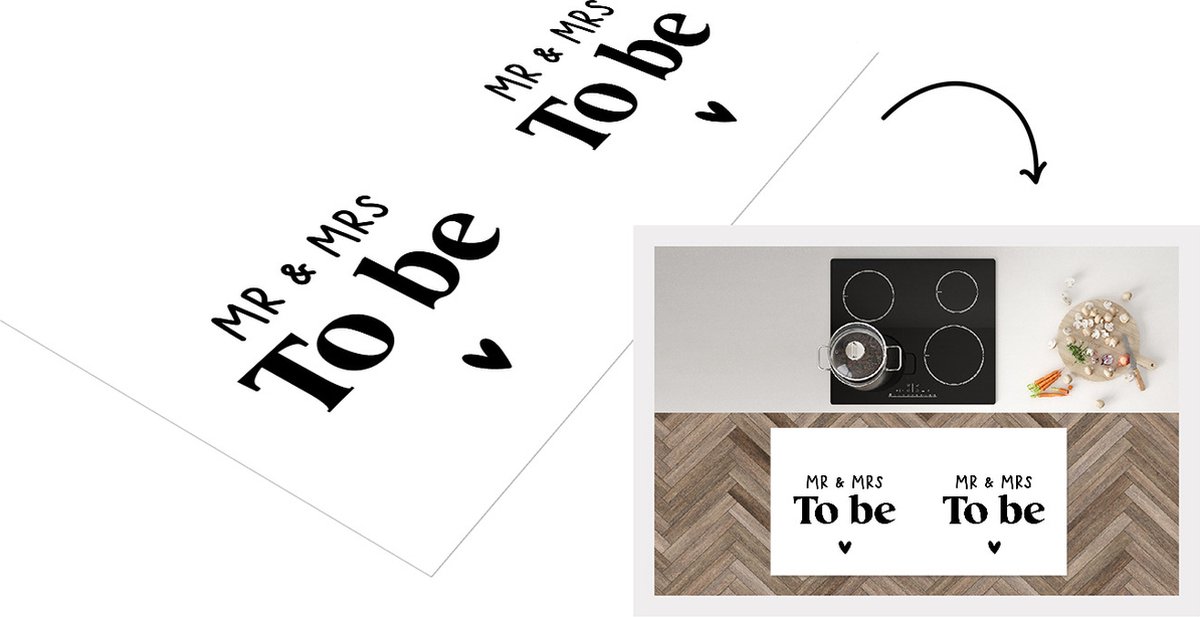 KitchenYeah Keukenloper - Loper keuken - Quotes - Spreuken - 'Mr & Mrs to be' - Trouwen - 120x60 cm - Keukenloper vinyl Multicolor