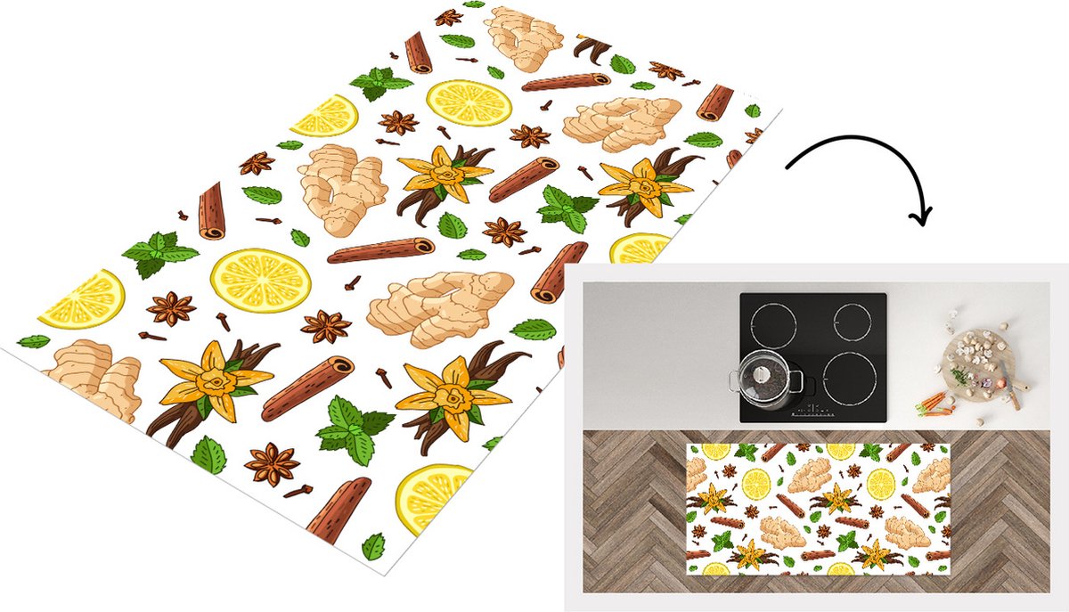 Keukenloper - Loper keuken - Gember - Kaneel - Citroen - Anijs - 120x60 cm - Keukenloper vinyl