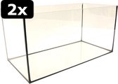 2x AQUARIUM+ZWARTE KIT 60X30X30CM