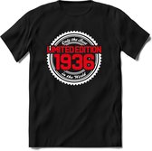 1936 Limited Edition | Feest Kado T-Shirt Heren - Dames | Wit - Rood | Perfect Verjaardag Cadeau Shirt | Grappige Spreuken - Zinnen - Teksten | Maat XL