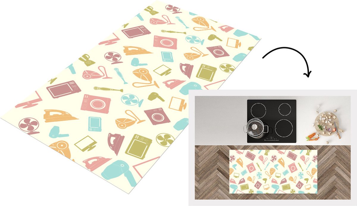 KitchenYeah Keukenloper - Loper keuken - Patronen - Huishouden - Elektronica - Retro - Keukenloper vinyl multicolor, foto 4