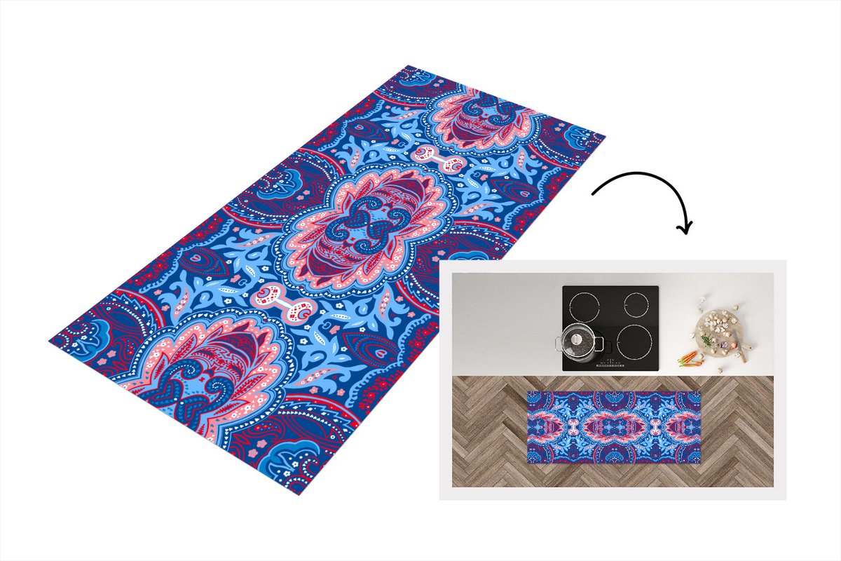KitchenYeah Keukenloper - Loper keuken - Patronen - Bloem - Natuur - 120x50 cm - Keukenloper vinyl Multicolor