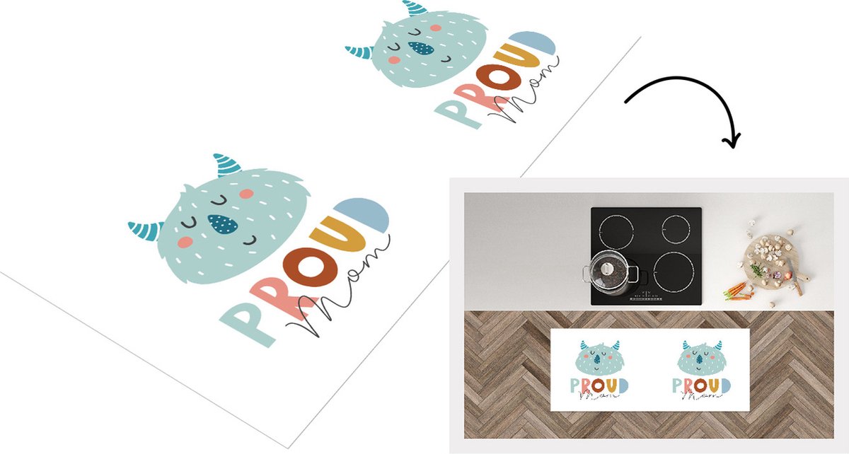KitchenYeah Keukenloper - Loper keuken - Mama - Spreuken - Quotes - Proud mom - 120x50 cm - Keukenloper vinyl Multicolor