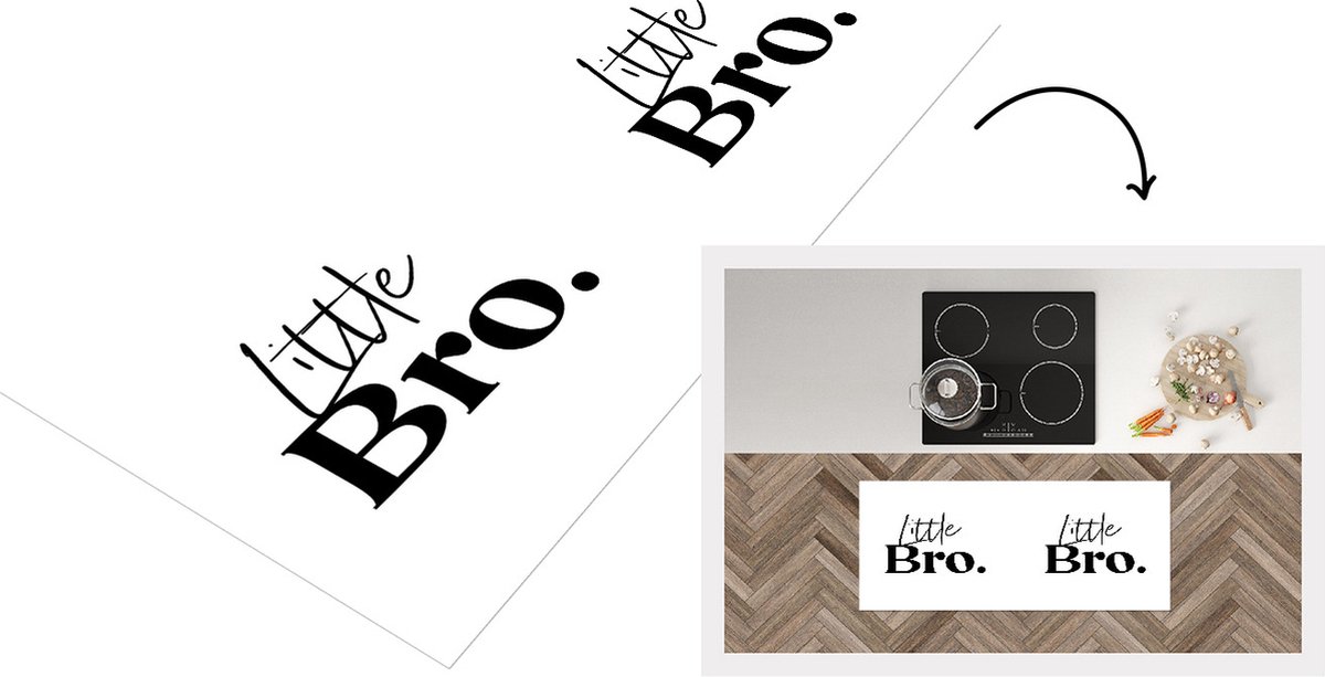 KitchenYeah Keukenloper - Loper keuken - Little bro - Broertje - Quotes - Spreuken - Broers - 120x50 cm - Keukenloper vinyl Multicolor