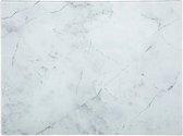 Glas Snijplank - Marmeren Motief - 4 in 1: Aperitief Bord - Snijden - Serveren - Koken - 40 x 30 cm - UV Gelaagd Glas - Dienblad - Anti-Slip - Wit