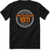 1911 Limited Edition | Feest Kado T-Shirt Heren - Dames | Zilver - Goud | Perfect Verjaardag Cadeau Shirt | Grappige Spreuken - Zinnen - Teksten | Maat S