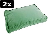 2x # HONDENLOUNGE VELVET GRN 120X90CM