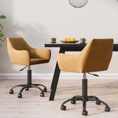 vidaXL Eetkamerstoelen draaibaar 2 st fluweel bruin