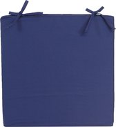 Stoelkussen voor binnen- en buitenstoel in de kleur donkerblauw 40 x 40 cm - Tuinstoel kussen