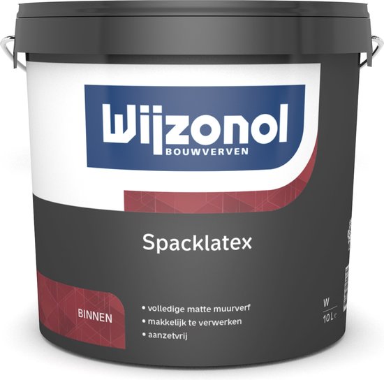 Zwarte emmer Wijzonol Spacklatex muurverf binnen, 10 liter.