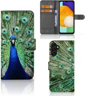 Wallet Book Case Geschikt voor Samsung Galaxy A13 5G | Geschikt voor Samsung Galaxy A04s GSM Hoesje Pauw