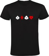 Poker Casino Suits | Heren T-shirt | Zwart | Cards | Kaarten | Kaartspel | Gokken | Blackjack
