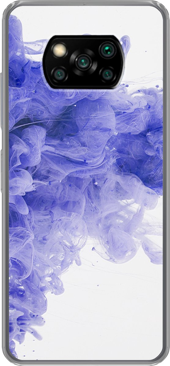 Telefoonhoesje Geschikt voor Xiaomi Geschikt voor Poco X3 Pro hoesje - Inkt - Paars - Abstract - Siliconen Telefoonhoesje Telefoonhoesje