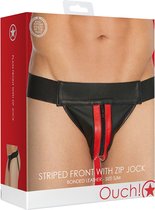Plain Front With Zip Jock - S/M - Red - Maat  S/M  - Bondage Toys
