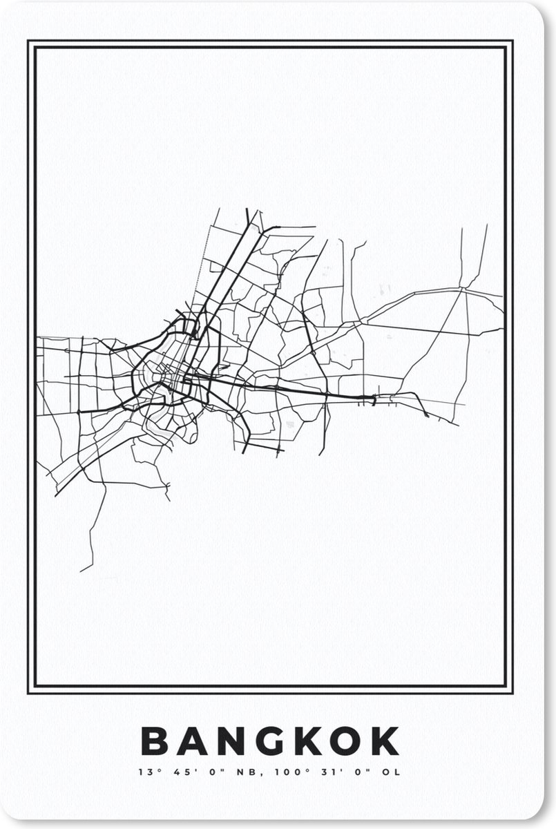Muismat 18x27 cm - Mousepad Bangkok - Thailand - Plattegrond - Muismatten - Stadskaart