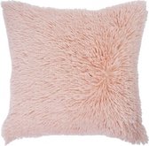 kussen Shaggy 40 x 40 cm textiel roze