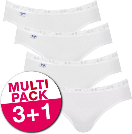 sloggi Basic+ Dames Mini slip - 4-pack - Wit
