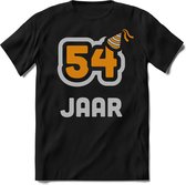 54 Jaar Feest kado T-Shirt Heren / Dames - Perfect Verjaardag Cadeau Shirt - Goud / Zilver - Maat XXL