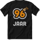 96 Jaar Feest kado T-Shirt Heren / Dames - Perfect Verjaardag Cadeau Shirt - Goud / Zilver - Maat 9XL