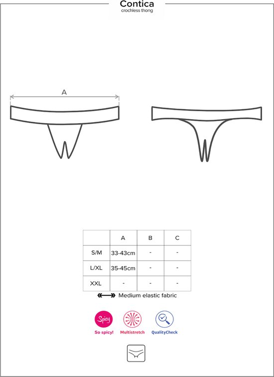 Obsessive Contica Kruisloze Slip - Erotische Lingerieset - Maat L/XL - Zwart