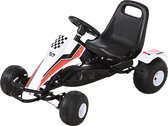 Homcom Go-kart voiture à pédales pour enfants 3-8 ans acier blanc 341-036