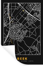 Stickers muraux - Film autocollant - Ruisseau - Black and Gold et Or - Plan de la ville - Carte - Carte - 20x30 cm - Film adhésif - Stickers muraux Chambre d'enfant - Papier peint autocollant