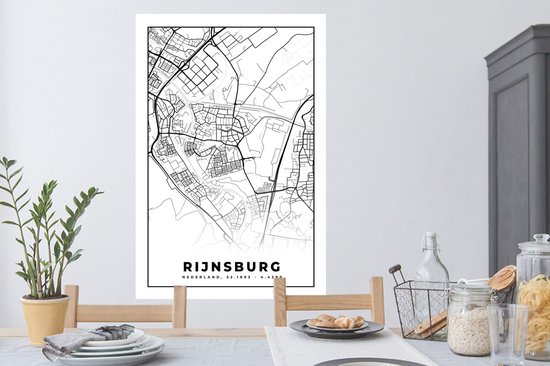 Stickers Stickers muraux - Rijnsburg - Carte - Carte - Plan de la ville - 80x120 cm - Feuille adhésive