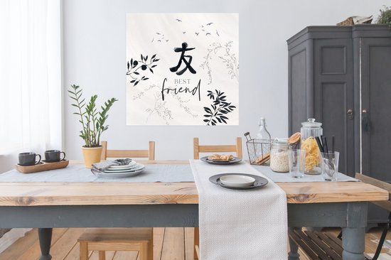 Poster Amitié - Best ami - Amis - Citations - Dictons - BFF - 100x100 cm XXL