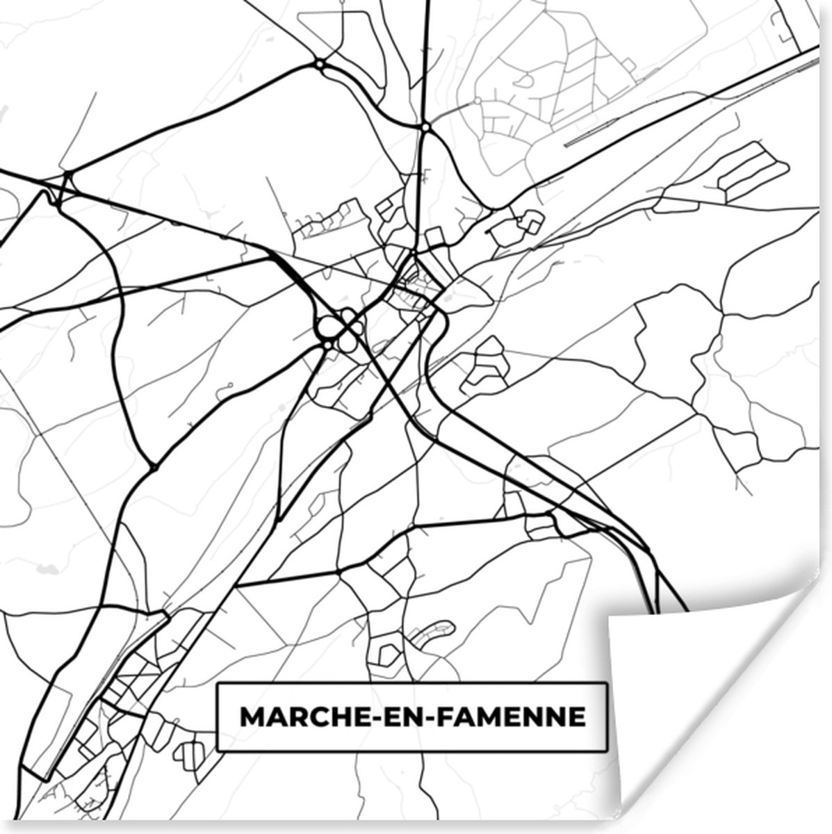 Poster Kaart Plattegrond Stadskaart Marche en Famenne België