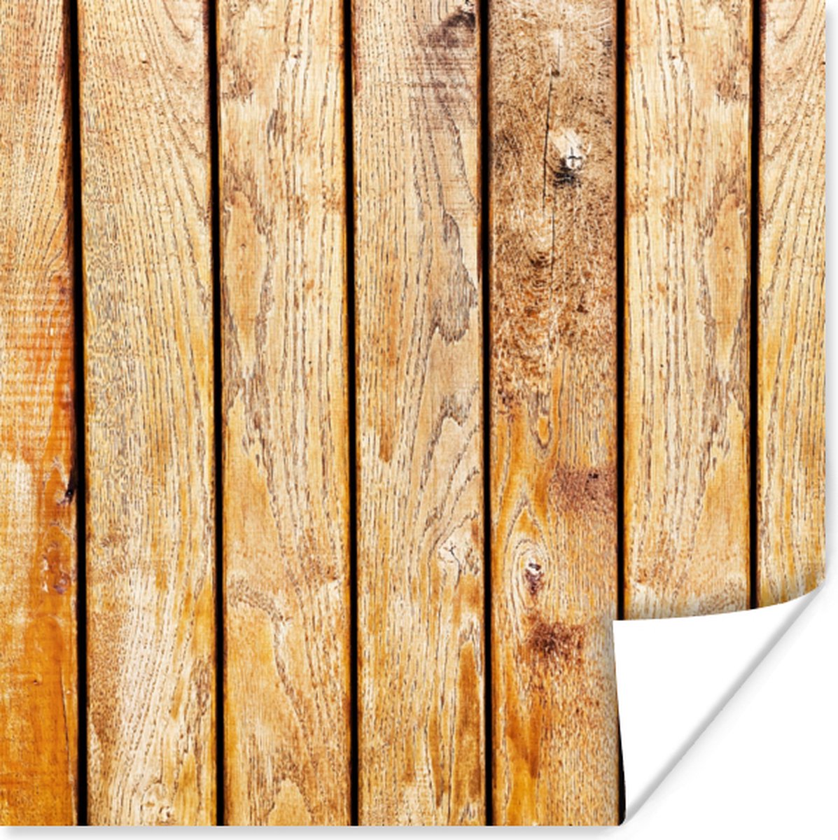 Poster Planken - Hout - Structuur - 75x75 cm