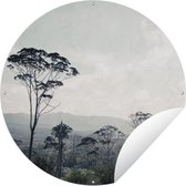 Tuincirkel Bomen - Lucht - Natuur - 150x150 cm - Ronde Tuinposter - Buiten