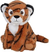 Pluche knuffel bruine tijger van 19 cm - Speelgoed knuffeldieren tijgers