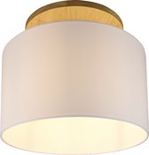 LED Plafondlamp - Plafondverlichting - Torna Kiblon - E27 Fitting - Rond - Mat Bruin - Hout