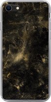 Geschikt voor iPhone SE 2020 hoesje - Goud - Glitter - Zwart - Siliconen Telefoonhoesje