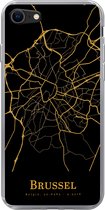 Geschikt voor iPhone 7 hoesje - Brussel - Kaart - Goud - Siliconen Telefoonhoesje