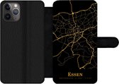Bookcase Geschikt voor iPhone 11 Pro telefoonhoesje - Essen - Kaart - Goud - Met vakjes - Wallet case met magneetsluiting