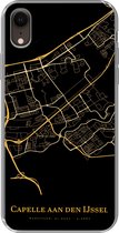 Geschikt voor iPhone XR hoesje - Capelle aan den IJssel - Kaart - Gold - Siliconen Telefoonhoesje
