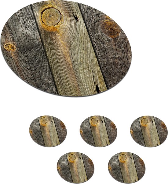 Houten onderzetters rond zwart | Onderzetters| Cave & Garden