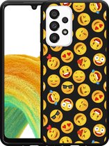 Hoesje Zwart Geschikt voor Samsung Galaxy A33 Emoji
