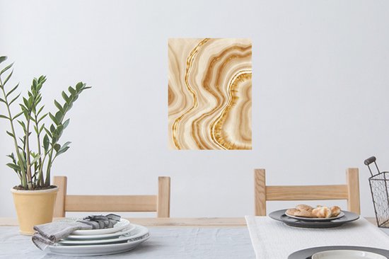 Stickers Stickers muraux - Marbre - Or - Beige - 30x40 cm - Feuille adhésive