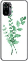 Geschikt voor Xiaomi Redmi Note 10 hoesje - Waterverf - Bladeren - Planten - Siliconen Telefoonhoesje