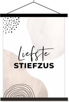 Porte-affiche avec affiche - Affiche scolaire - Proverbes - Pastel - 'Dearest stepister' - Citations - 90x120 cm - Lattes noires