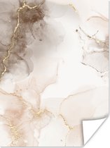Affiche Marbre - Marron - Wit - 120x160 cm XXL