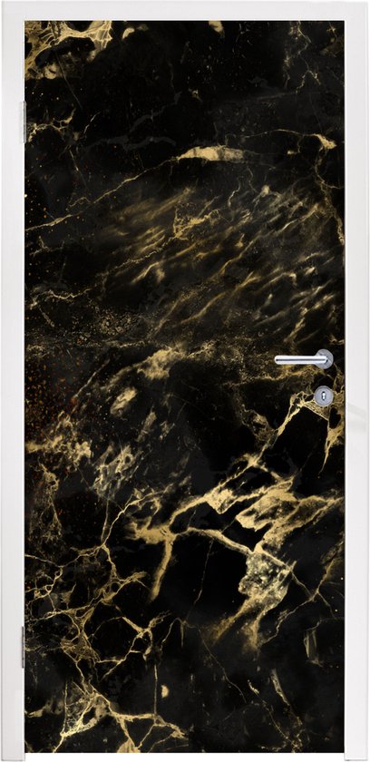 Autocollant de porte Zwart - Or - Peinture - 90x215 cm - Affiche de porte