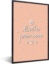 Fotolijst incl. Poster - Quotes - Baby - Little princess - Spreuken - Kids - Kinderen- Meiden - 80x120 cm - Posterlijst