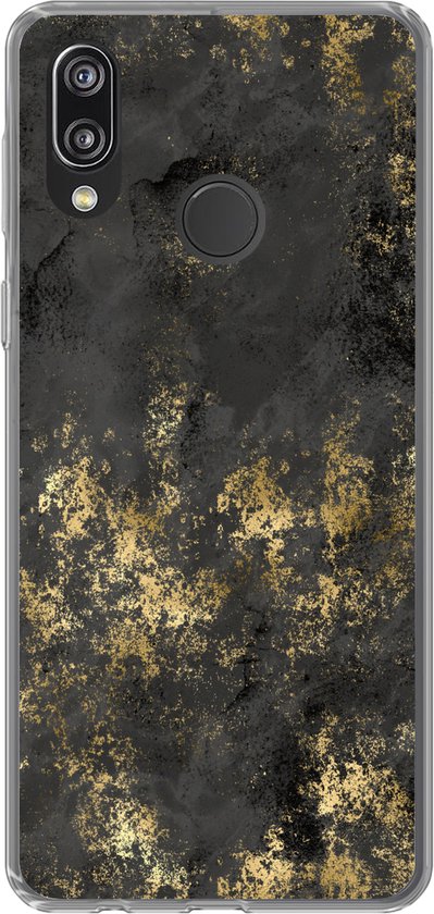 Coque Huawei P20 Lite (2020) - Or - Peinture - Abstrait - Zwart - Coque de téléphone en Siliconen