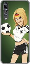 Geschikt voor Huawei P20 Pro hoesje - Een illustratie van een meisje met Duitse kleding en een voetbal - Meiden - Meisjes - Kinderen - Siliconen Telefoonhoesje