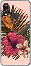 Geschikt voor Huawei P20 Lite (2020) hoesje - Bloemen - Tropisch - Roze - Siliconen Telefoonhoesje