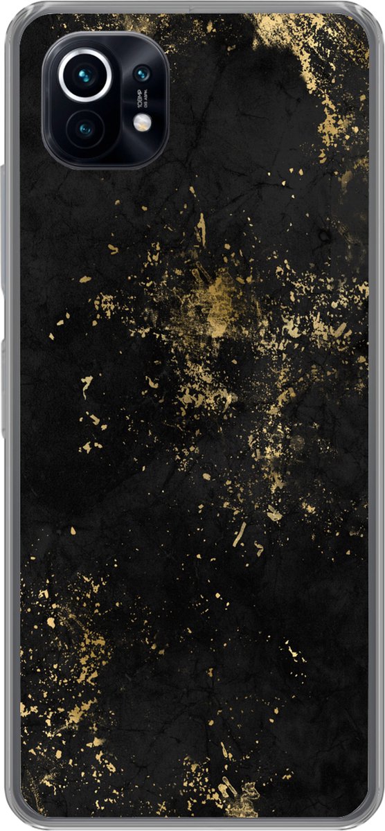 Telefoonhoesje Geschikt voor Xiaomi Mi 11 hoesje - Gold - Luxe - Vintage - Zwart - Siliconen Telefoonhoesje Telefoonhoesje