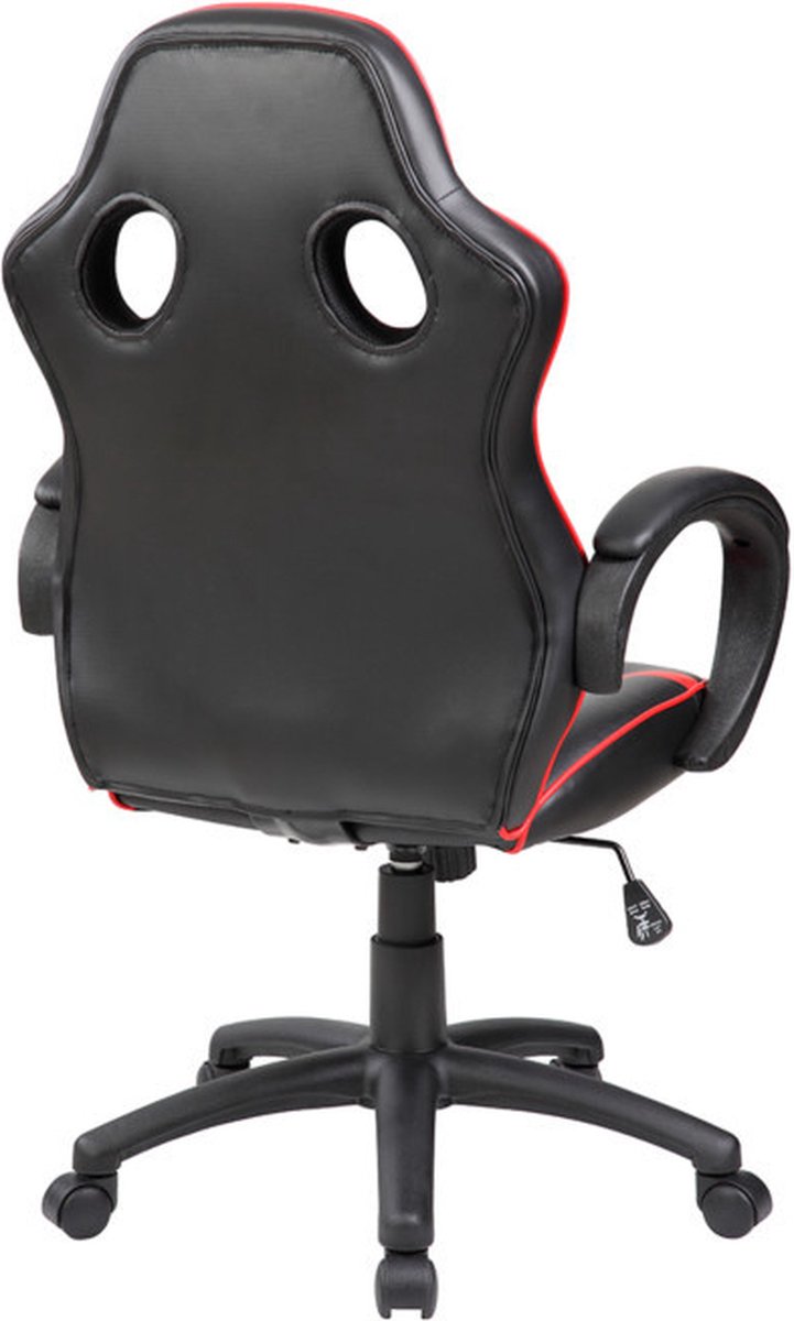 Gamestoel - Bureaustoel - draaibaar - ECO-leer - zwart-rood
